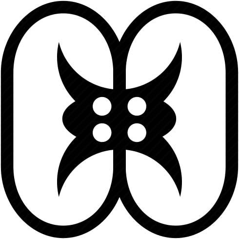 Adinkra symbol for Akwaaba, which means welcome.
